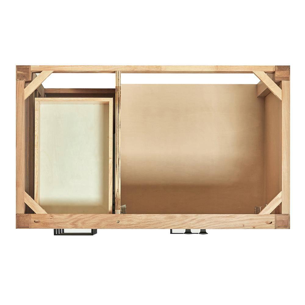 Ariel Cambridge 36 In. Right Offset Vanity With 2 In. Carrara Marble Countertop