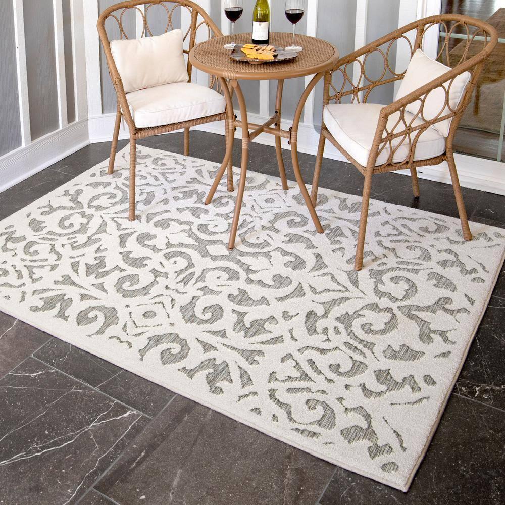 My Texas House Ladybird Natural Gray High Low Indoor Outdoor Rug