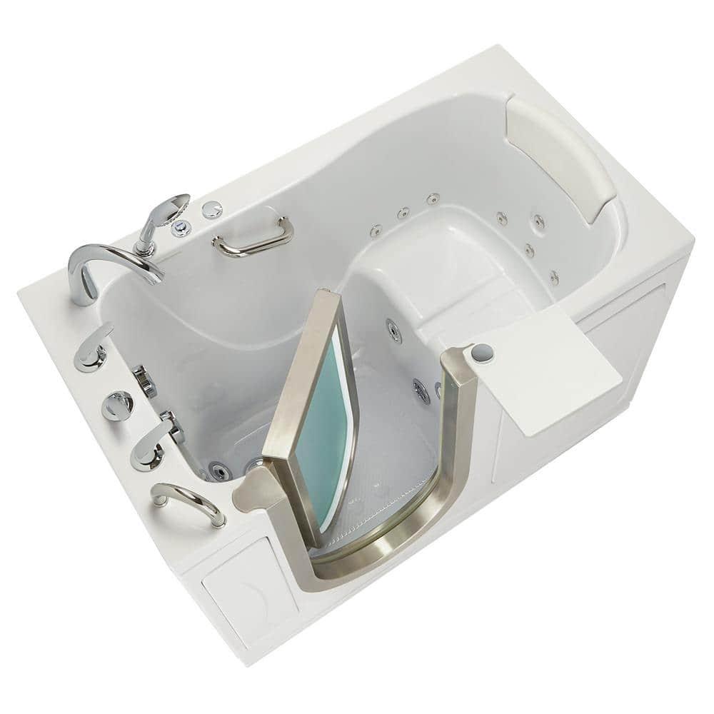 Royal 52" White Acrylic Walk-In Whirlpool Bathtub with Heated Seat