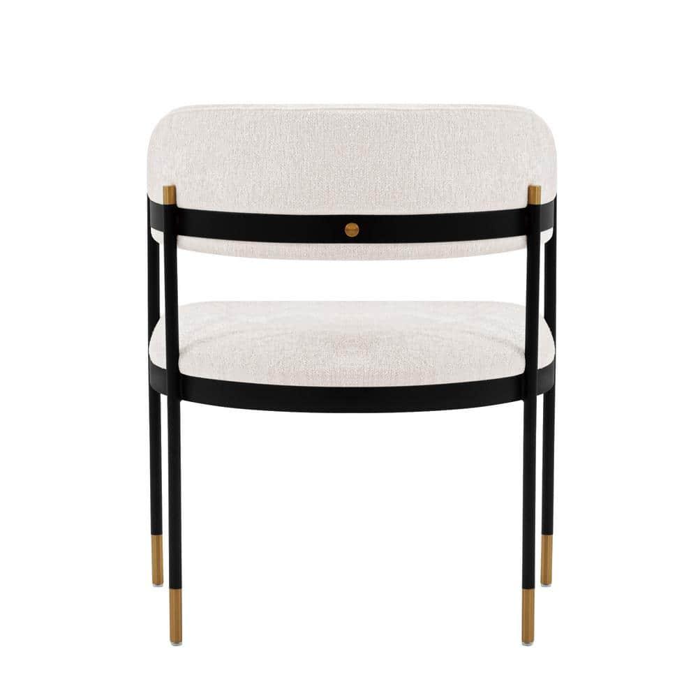 Lia Modern Boucle Upholstered Dining Armchair Cream - Manhattan Comfort