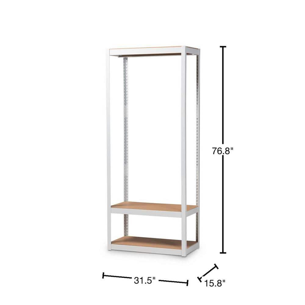 Elton Modern and Contemporary Metal 3-Shelf Free-Standing Closet Storage Organizer
