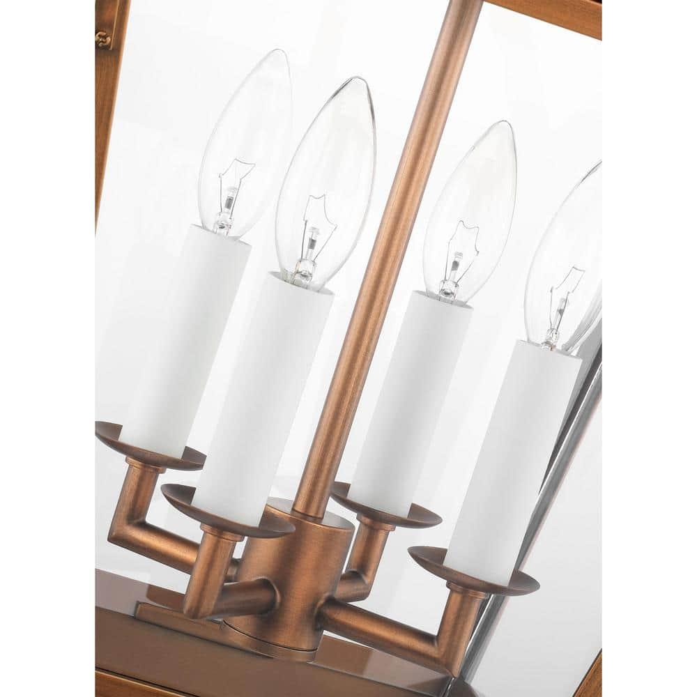 Hyannis 24" Classic Copper LED Outdoor Lantern with Glass Panels