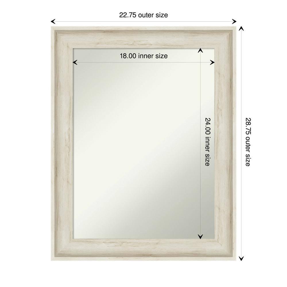 23" x 29" Non-Beveled Regal Birch Cream Bathroom Wall Mirror - Amanti Art: Rectangular, Polystyrene Frame, Includes Mount Hardware
