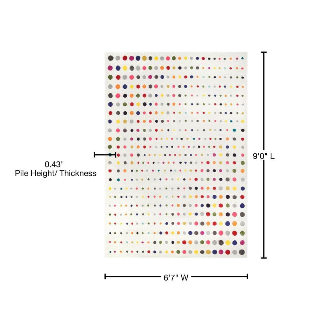 Nuloom Dorie Polka Dot 7x9 Indoor Area Rug for Living Room Bedroom Dining Room Kitchen, Multicolor/Ivory