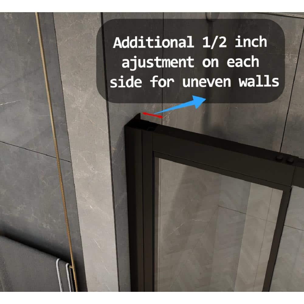 36 in.W - 72 in.H Pivot Shower Door with Clear Glass and Stainless Steel Handle