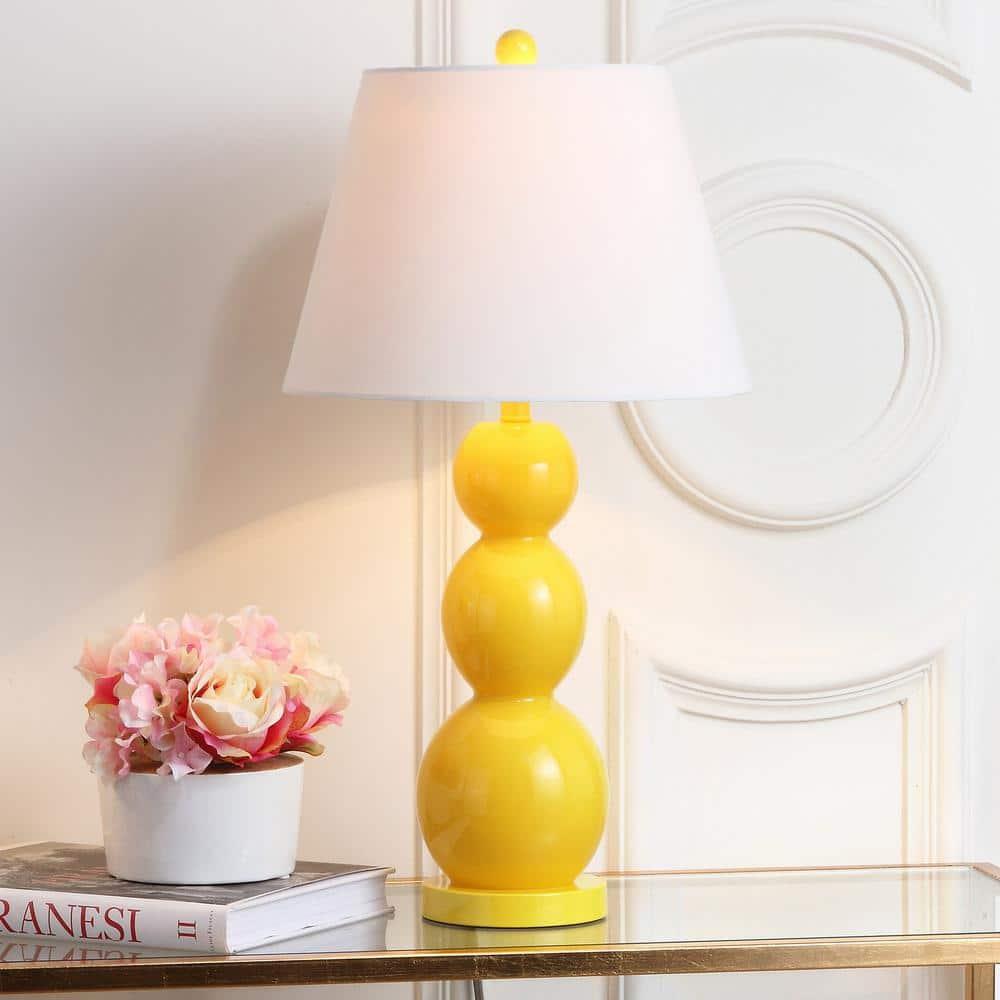 Jayne 3 Sphere Table Lamp (Set of 2) - 26.5 Inch Height - LIT4089 - Yellow - Safavieh