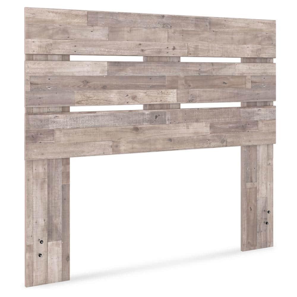 Full Neillsville Panel Headboard Whitewash: Beach Chic Urban Style - Signature Design by Ashley