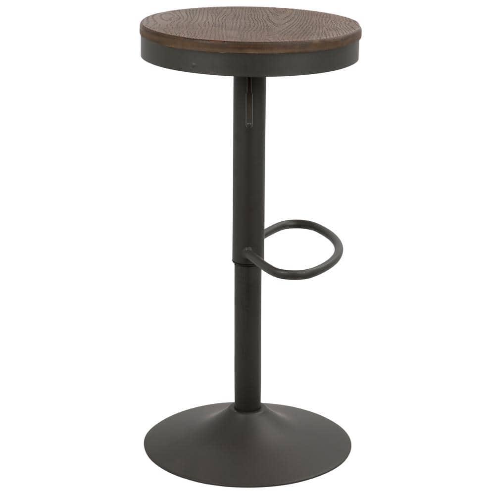Set of 2 Dakota Adjustable Industrial Barstools Gray - Lumisource