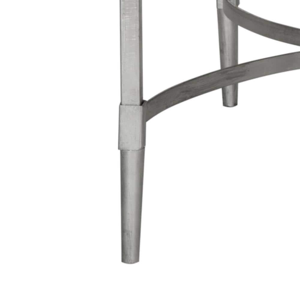 SAFAVIEH Antwan Solid Classic Coffee Table, Silver/Tempered Glass Top