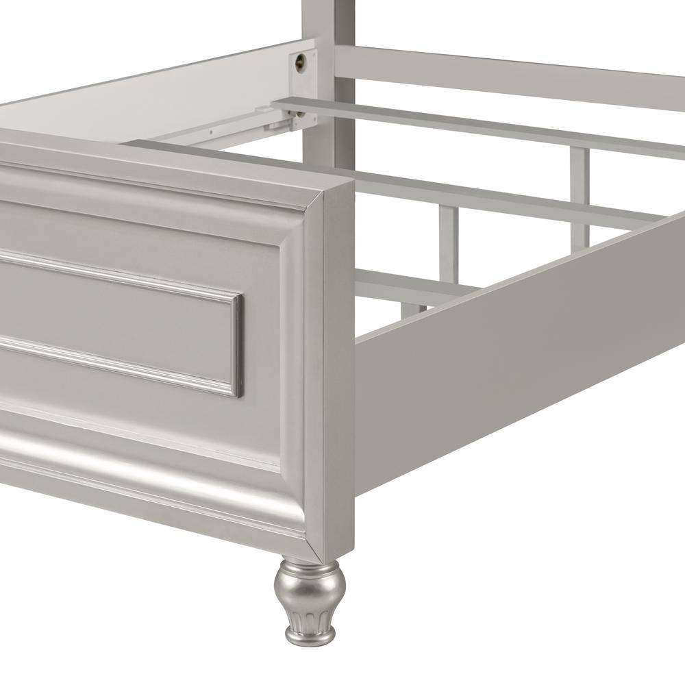 New Classic Furniture Reflections 4-Pc Wood Queen Bedroom Set (B/Dr/Mr/Ch), Silver