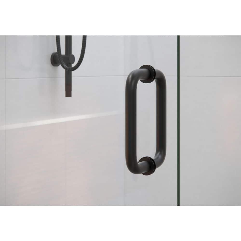 Glass Warehouse Halo 38.25 in. x 78 in. Frameless Glass Hinge Shower Door GW-GH-38-25-MB