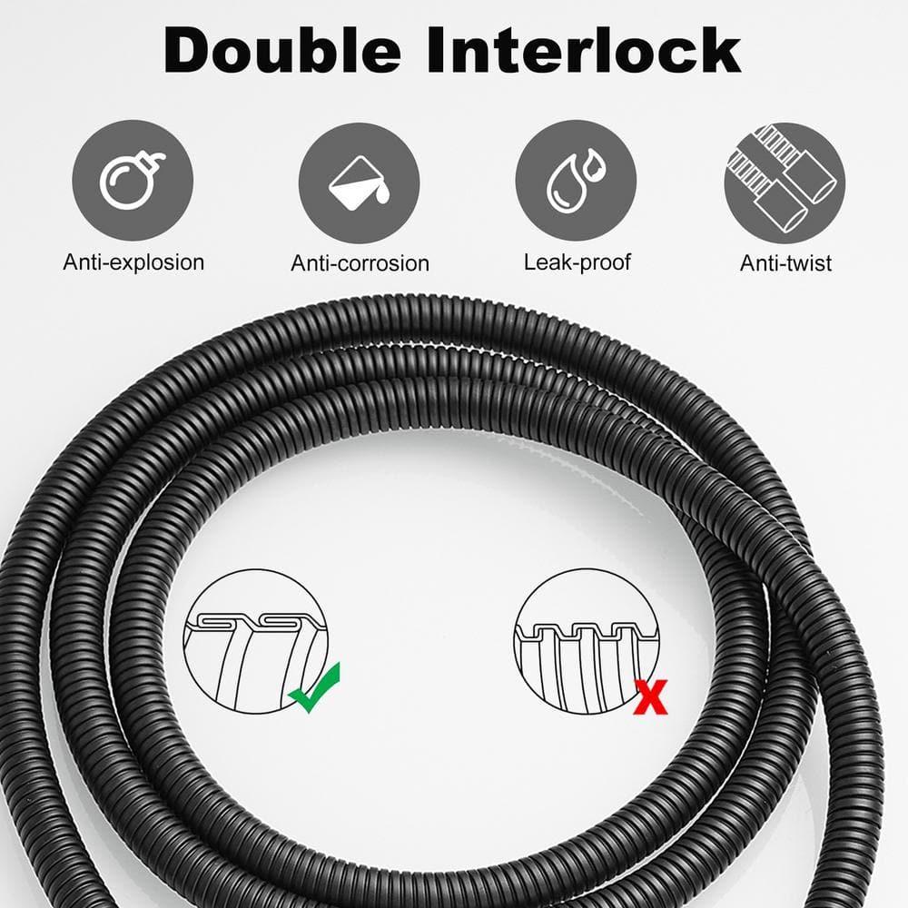 70.8 in. Stainless Steel Replacement Handheld Shower Hose in Matte Black
