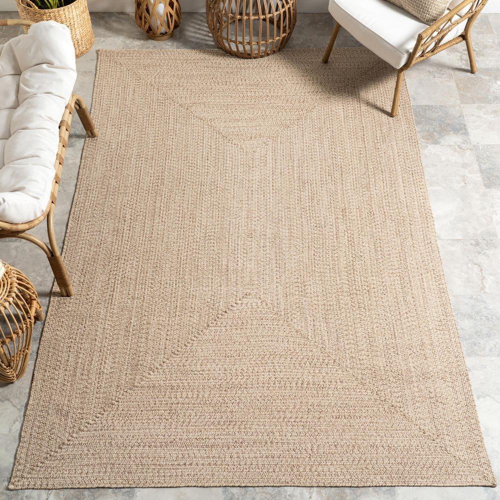nuLOOM Wynn Braided Indoor/Outdoor Tan 8' x 11' Casual Area Rug
