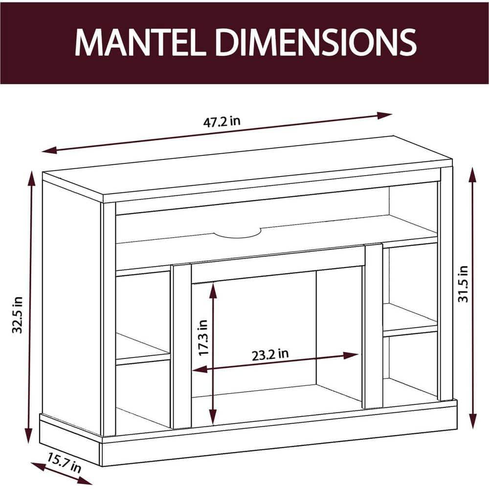Cambridge Seville Freestanding Fireplace Mantel TV Stand with Storage Shelves and 1500W Electric Heater Insert