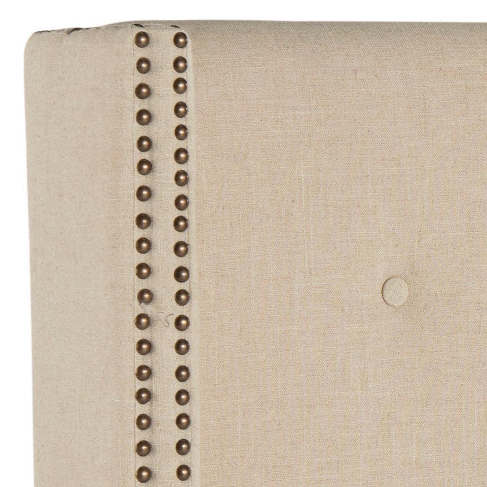 SAFAVIEH Keegan Winged Tufted Headboard with Nail Heads, Full, Hemp