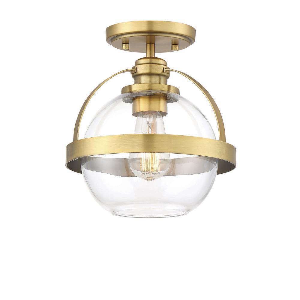 Savoy House Pendleton 1 - Light Semi-Flush Mount in  Warm Brass