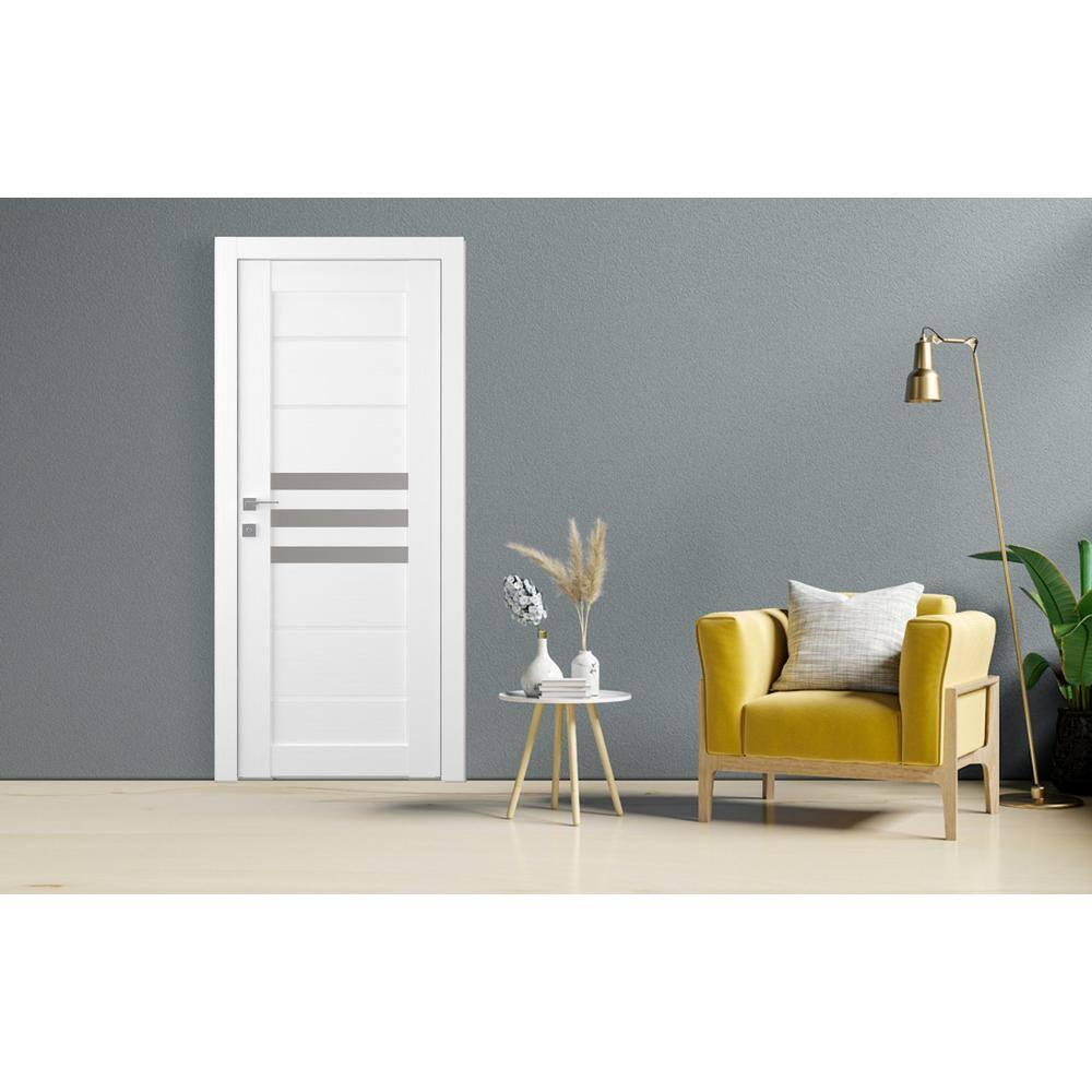 Belldinni Dome DIY-FRIENDLY Paneled Manufactured Wood and Glass Prefinished Standard Door