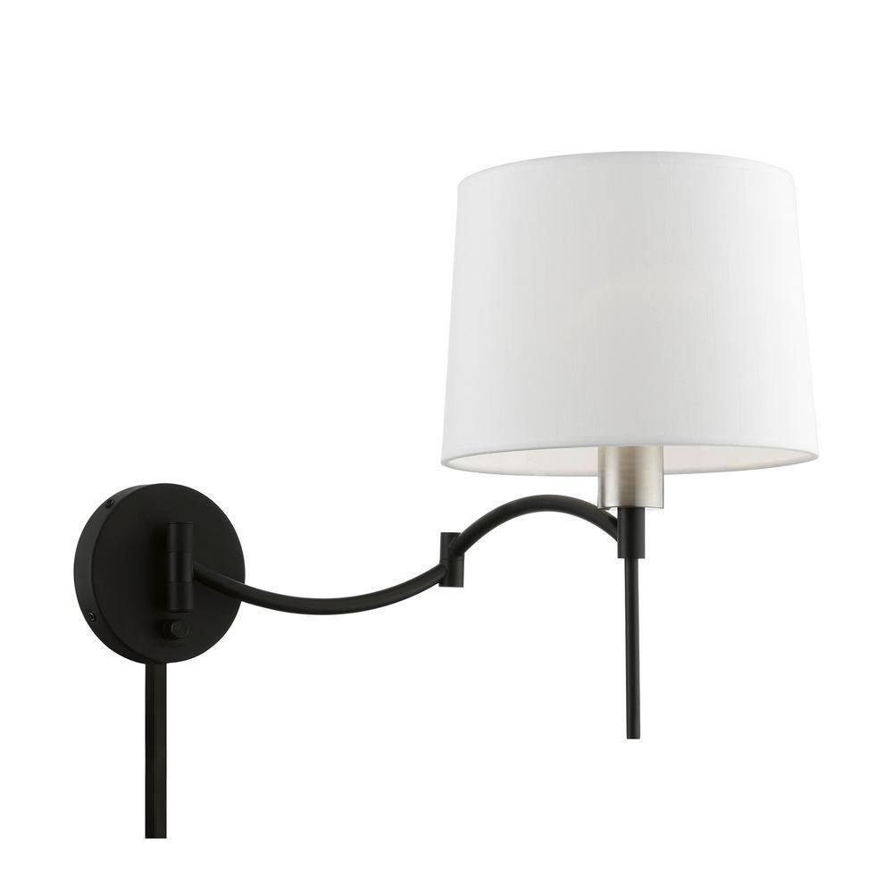 Livex Lighting 1 - Light Wall Light in  Black/Brushed Nickel