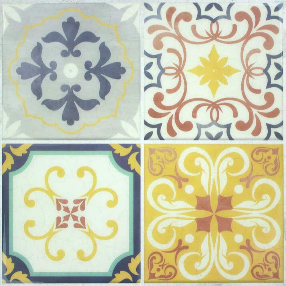 10.5'' W x 10.5'' L PVC Peel and Stick Field Tile