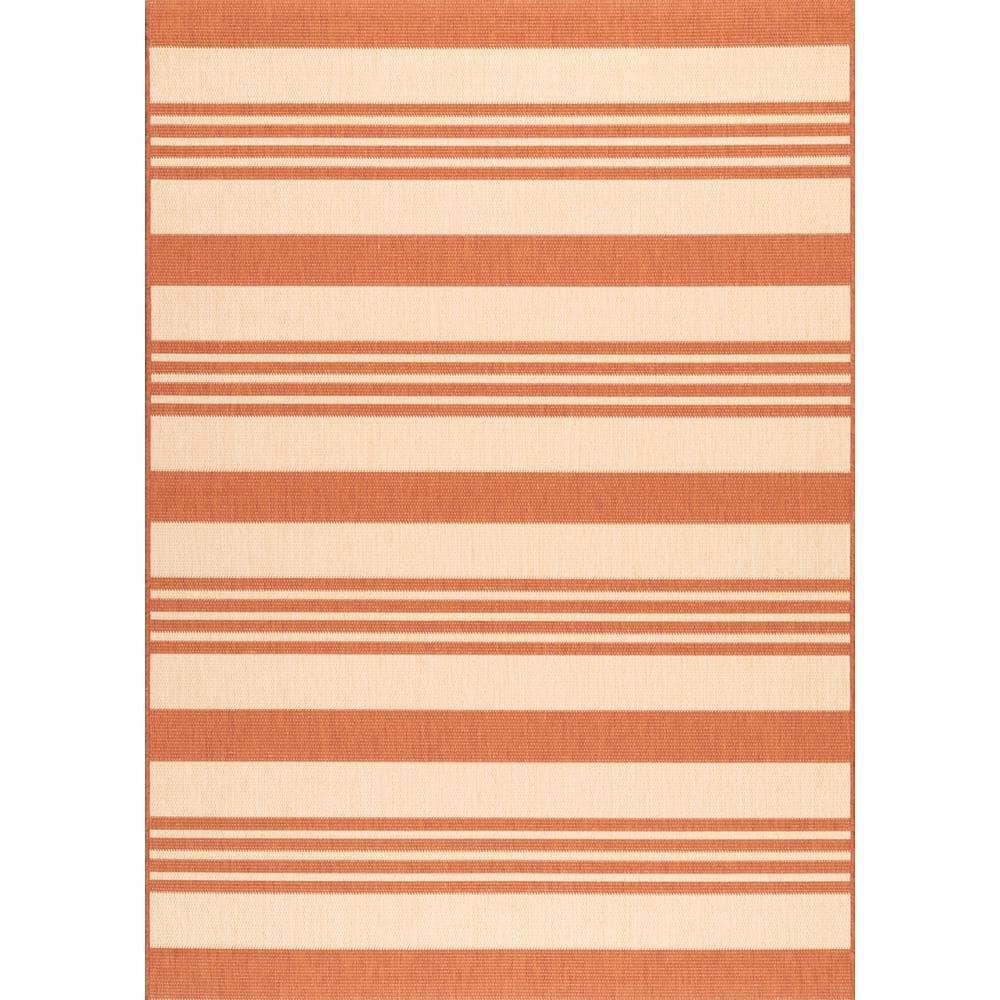 nuLOOM Heidi Multi Striped Indoor/Outdoor Area Rug, 6' 3" x 9' 2", Terracotta