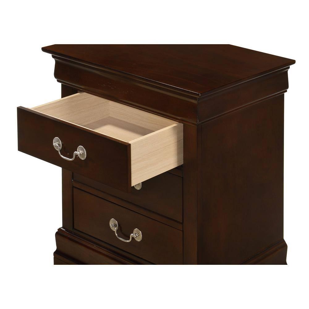 Passion Furniture Louis Philippe 3-Drawer Cappuccino Nightstand (29 in. H x 21 in. W x 16 in. D)