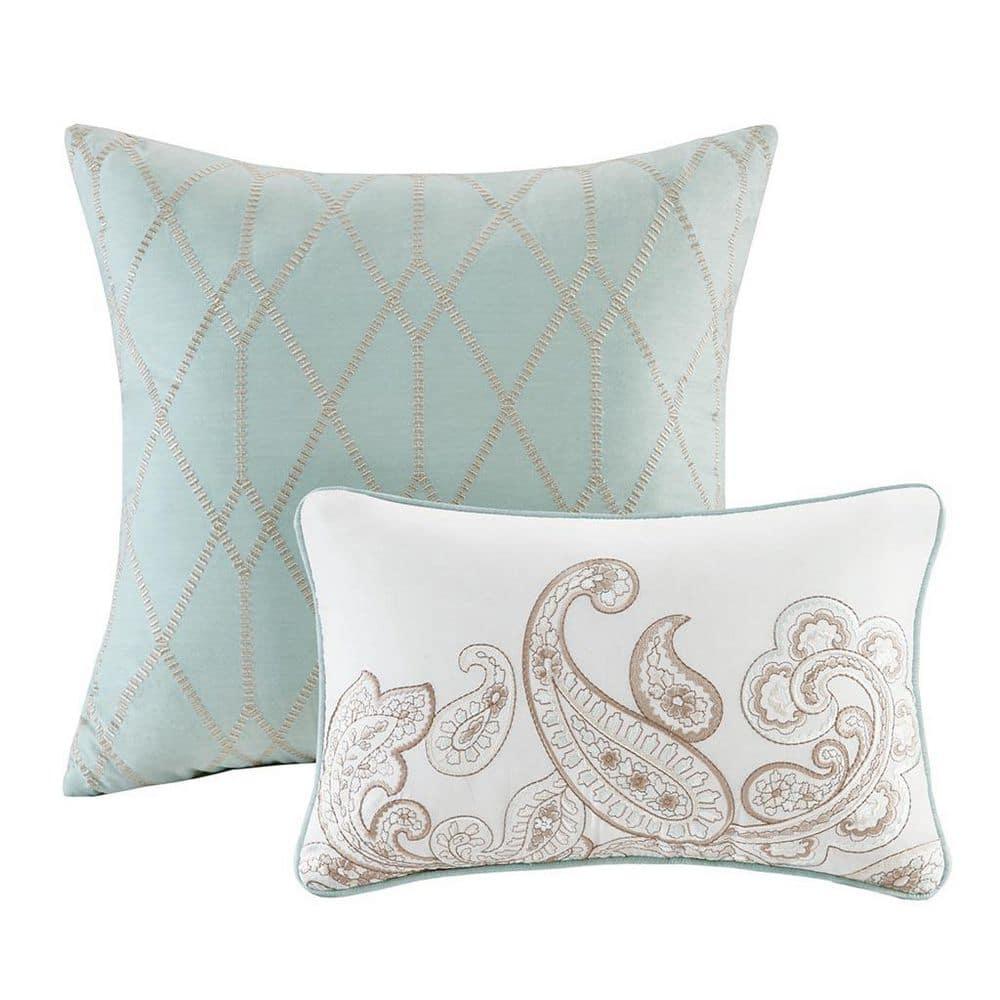 Dierdre Cotton Comforter Set (Full/Queen) 5-Piece - Blue: Madison Park, Paisley Pattern, Machine Washable