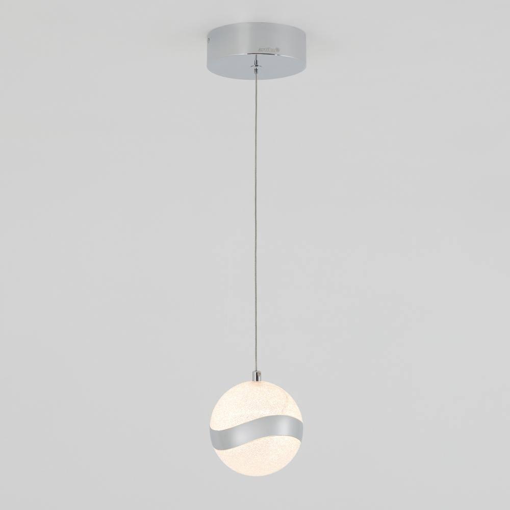 Artika Wavey Integrated LED 1-Light Pendant, Chrome Finish