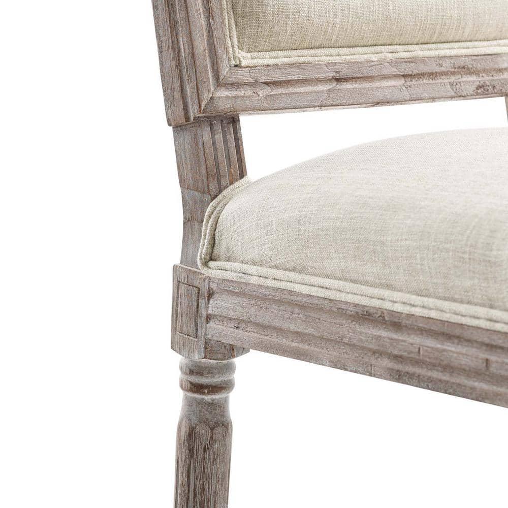 Court Vintage French Upholstered Fabric Dining Side Chair Beige - Modway