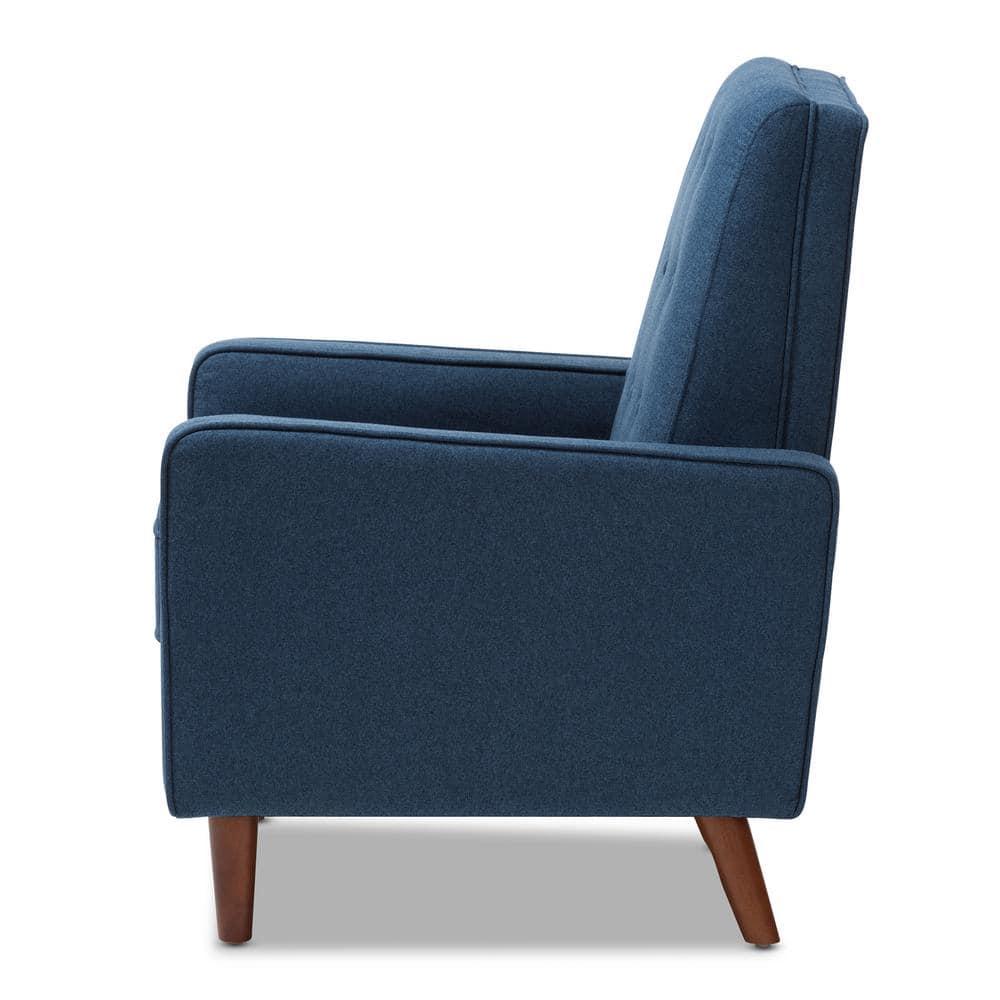 Mathias Mid - Century Modern Fabric Upholstered Lounge Chair - Baxton Studio