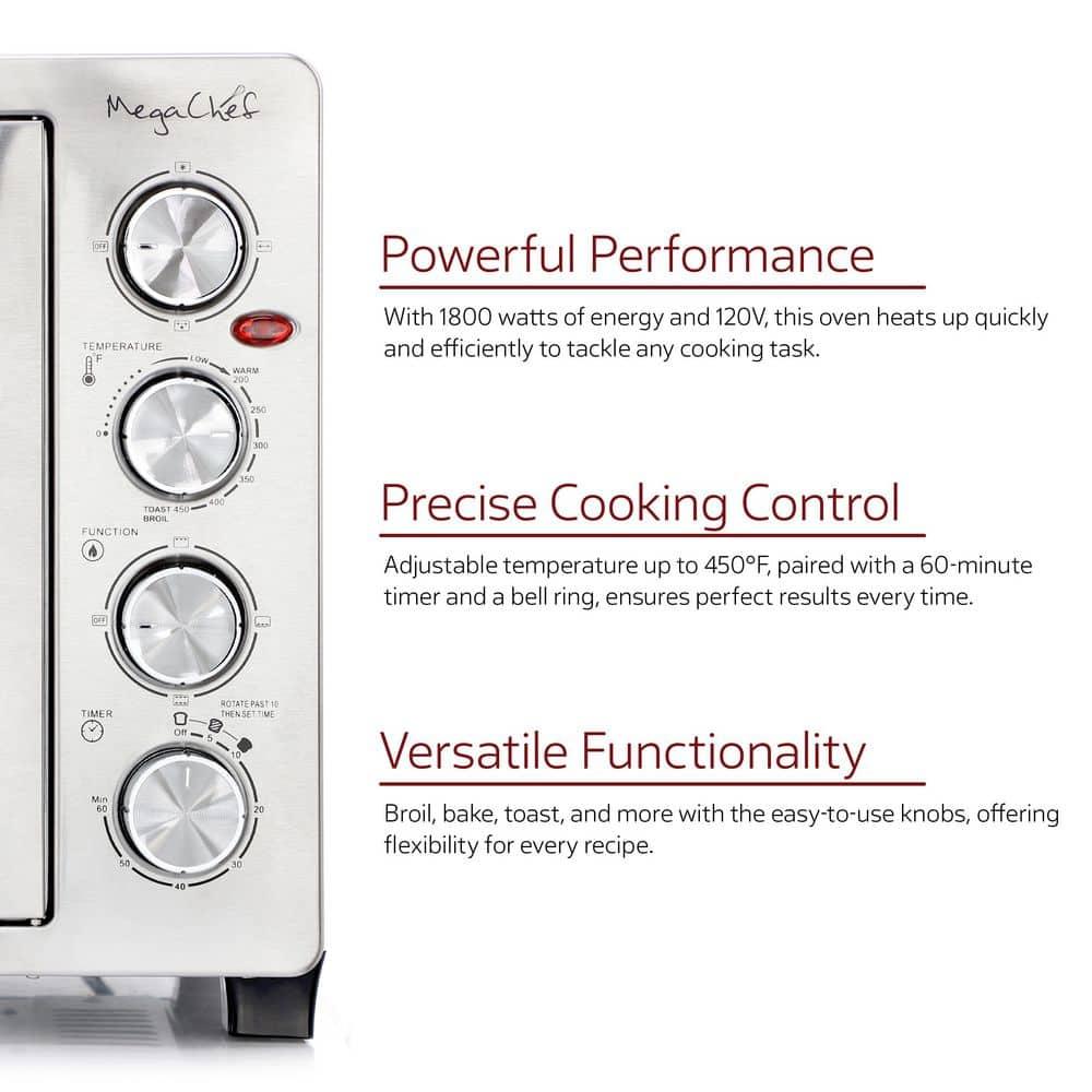 MegaChef 45L Electric French Door Rotisserie Convection Counter Top Oven