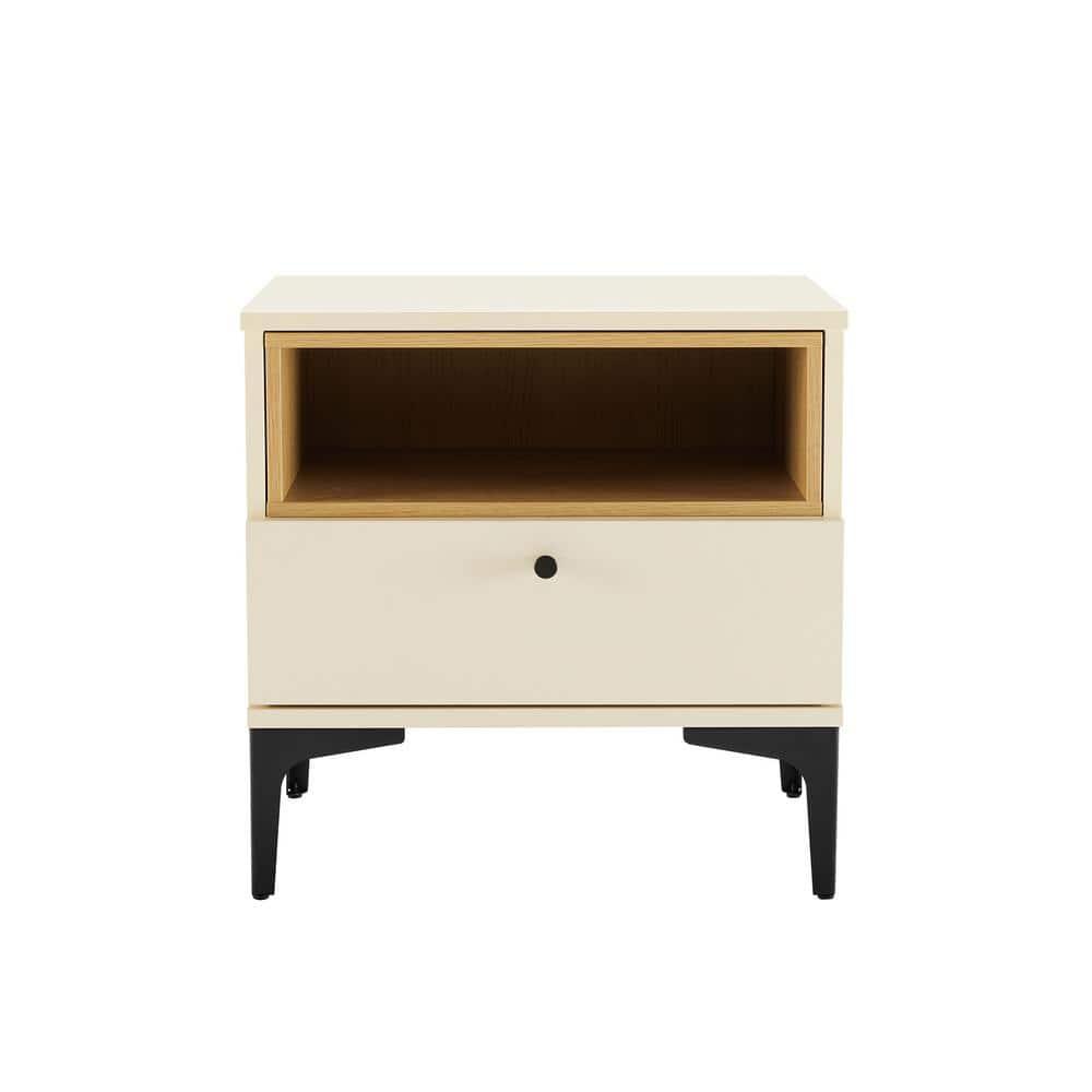Ivy Bronx Modern Decatur Nightstand with 1 Full Extension Drawer and Metal Legs