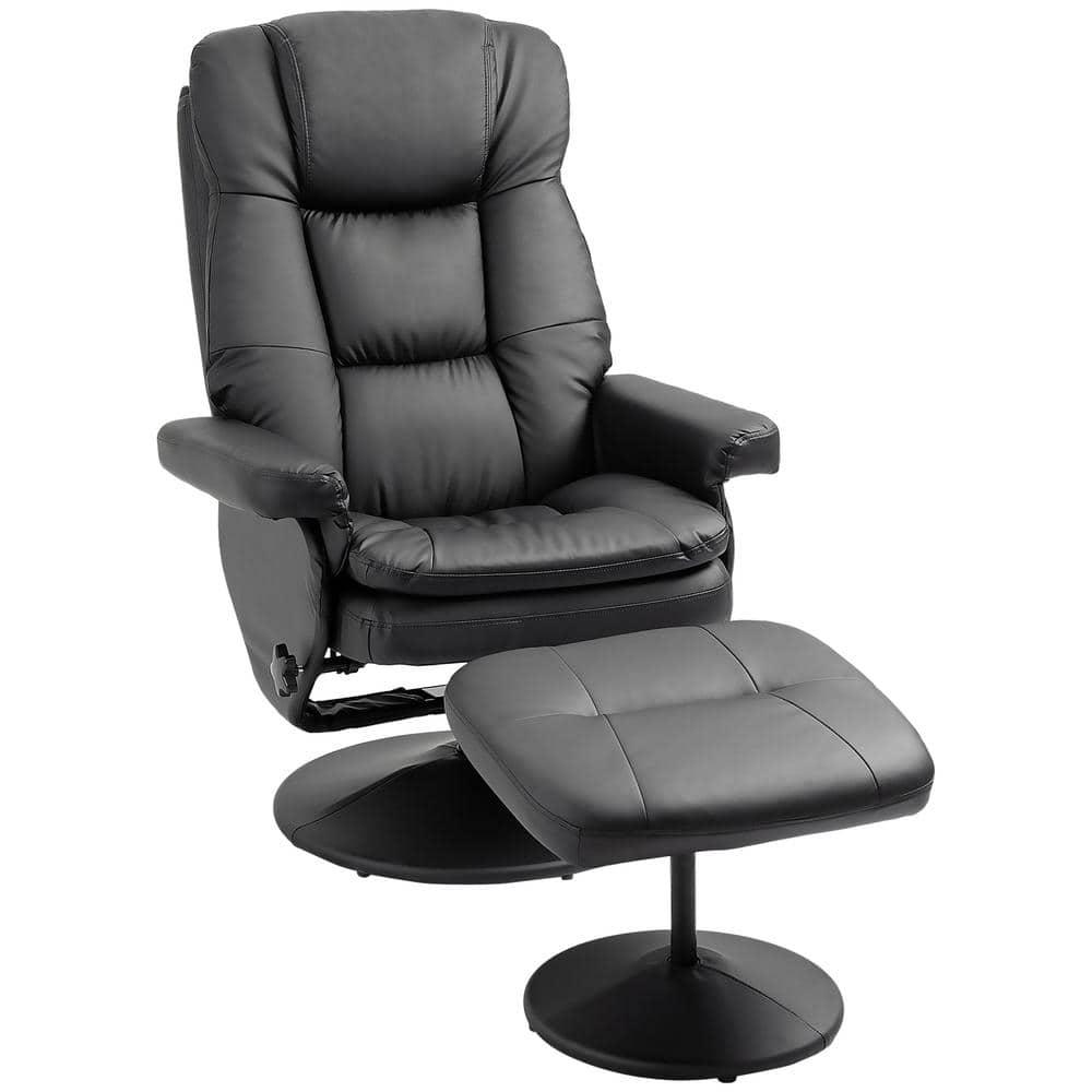 Faux Leather Recliner with Ottoman