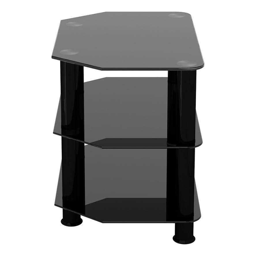 SDC600BB-A TV Stand for up to 32-inch TVs, Black Glass, Black Legs