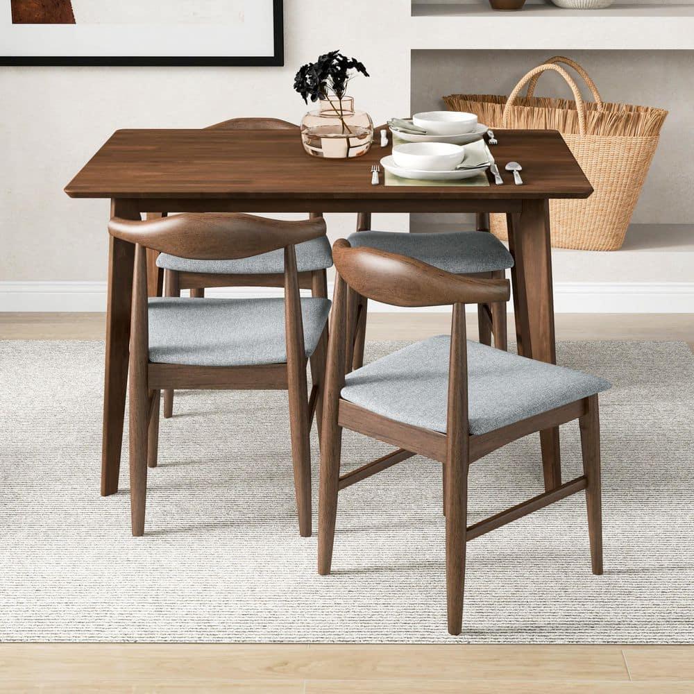 Berwick Modern Style Solid Wood Walnut Rectangular 47-inch Dining Table