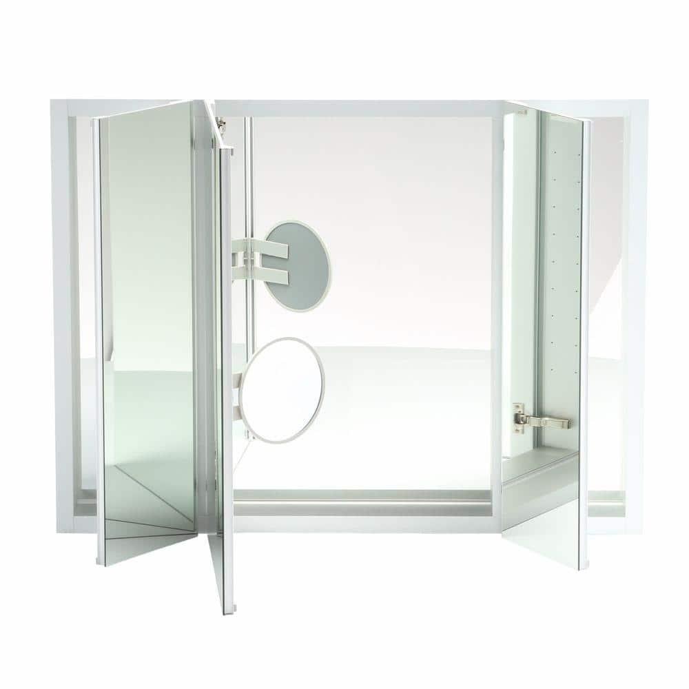 KOHLER Verdera® Aluminum Triple-Door Medicine Cabinet, Frameless with Adjustable Shelves