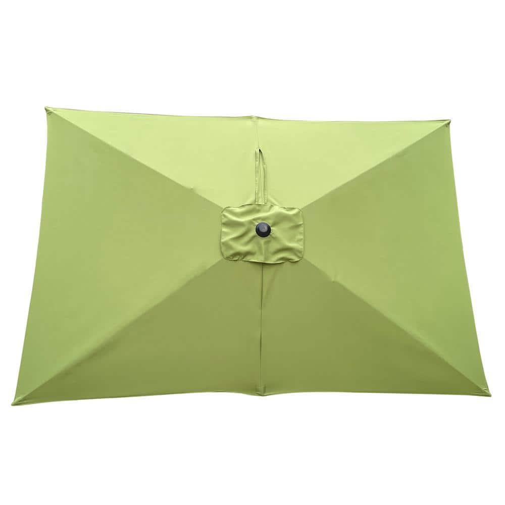 Canddidliike 6x9ft Patio Umbrella, Outdoor Waterproof Umbrella with Crank and Push Button Tilt - Green