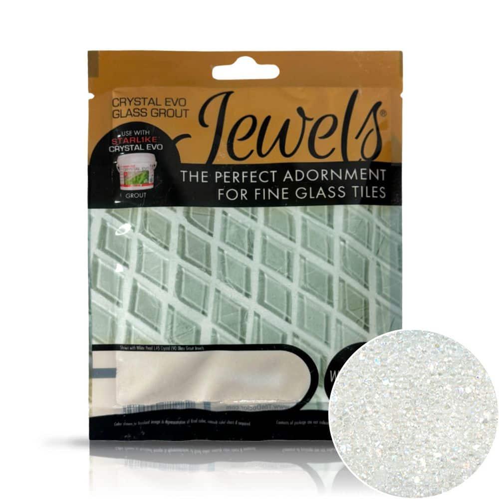 White Pearl 75 grams (1-Pack) Glass Grout Jewel and Starlike Crystal EVO 700 5.5 lb Grout Combo