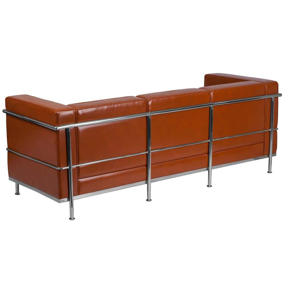 Flash Furniture HERCULES Regal Series Contemporary Cognac LeatherSoft Sofa with Encasing Frame