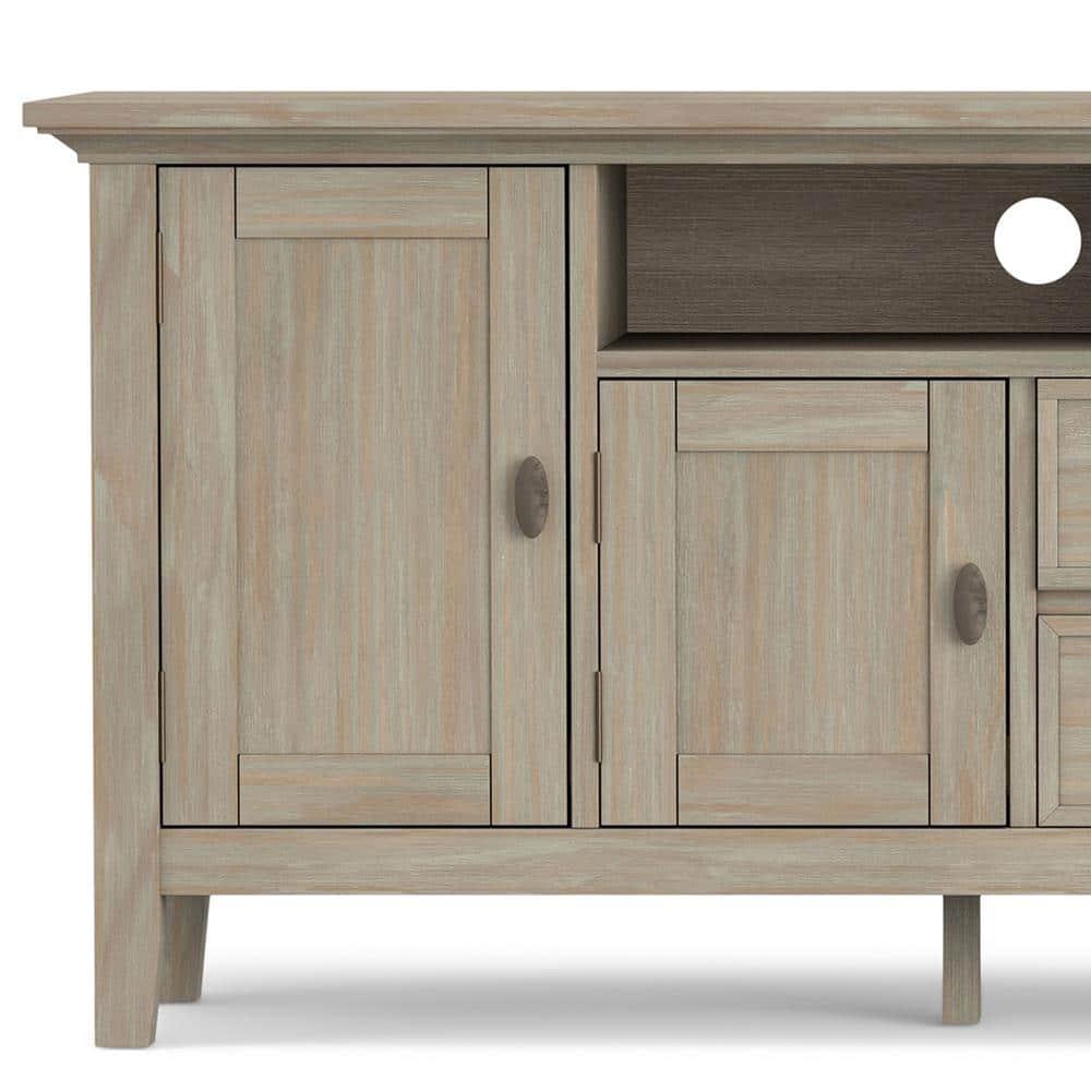 Redmond SOLID WOOD 72 inch TV Media Stand in Distressed Grey For TVs up to 80 inches