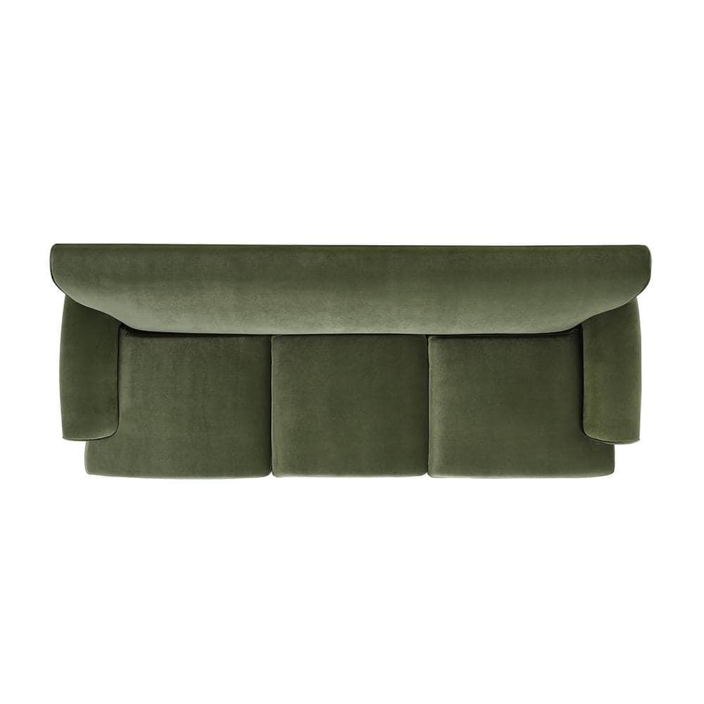 Jennifer Taylor Home Alana 88" Lawson Living Room Three-Cushion Tightback Sofa Couch with Metal Casters, Olive Green
