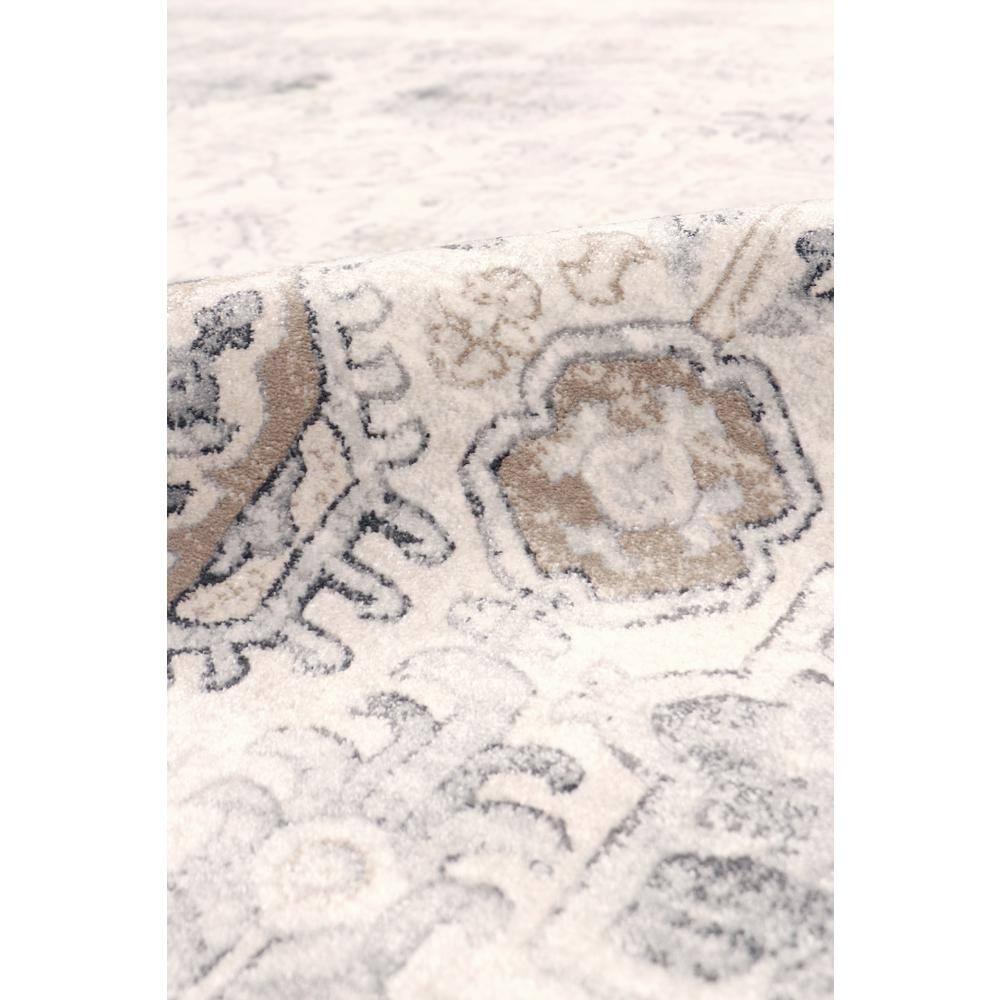 Ivory and Grey Rectangular 9' x 12' Synthetic Area Rug