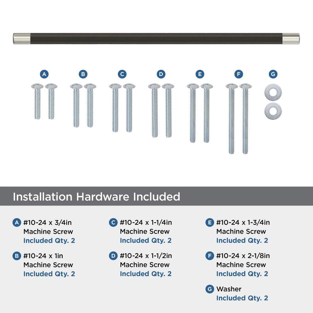 Amerock Esquire 18 inch (457mm) Center-to-Center Satin Nickel/Oil-Rubbed Bronze Appliance Pull