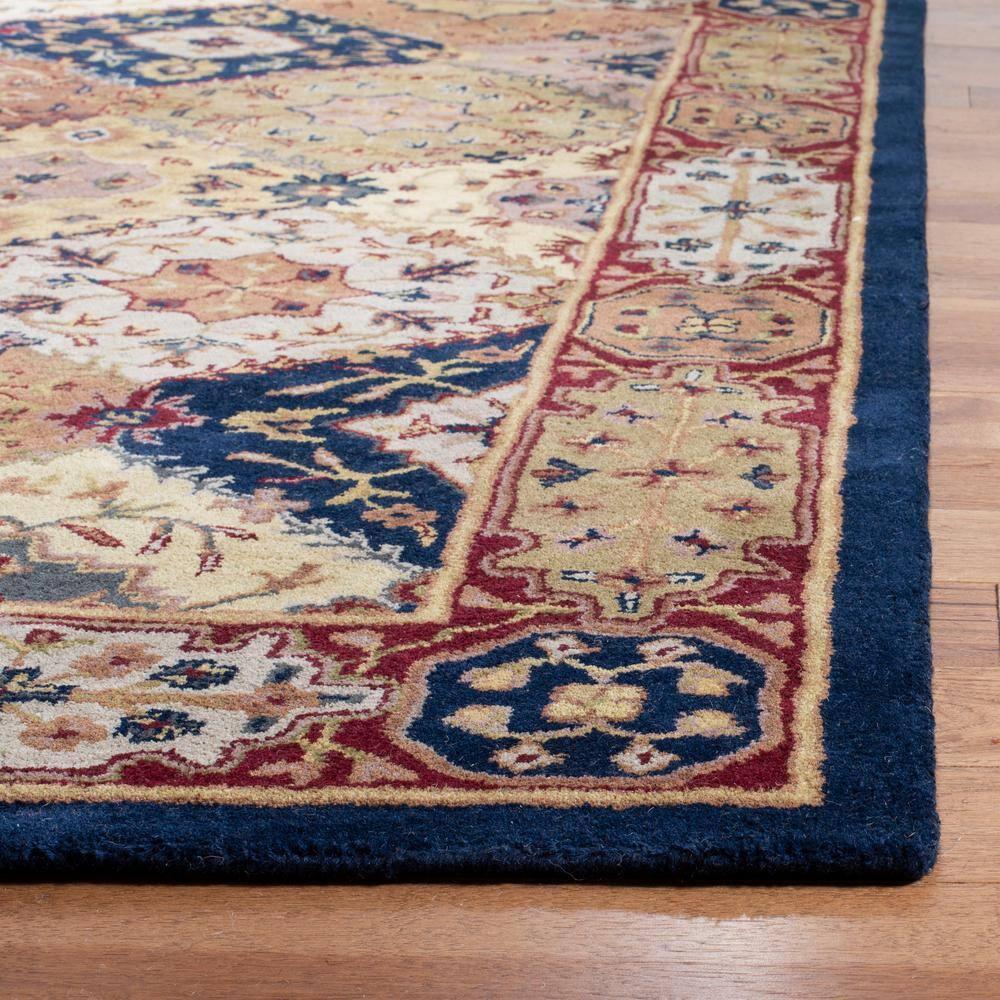 Heritage Multi/Red 4 ft. x 6 ft. Floral Border Area Rug