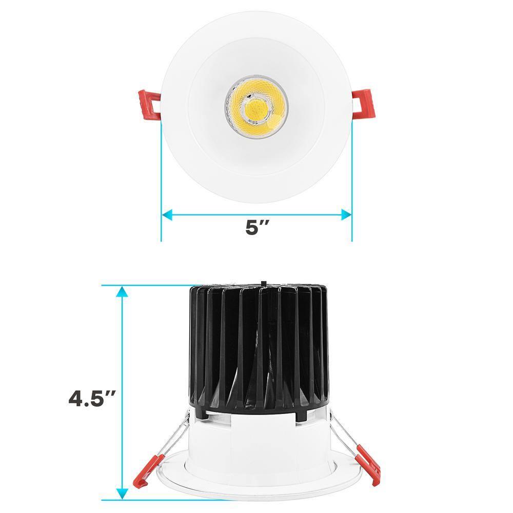 4" Regressed Selectable CCT New Construction LED Canless Recessed Lighting Kit