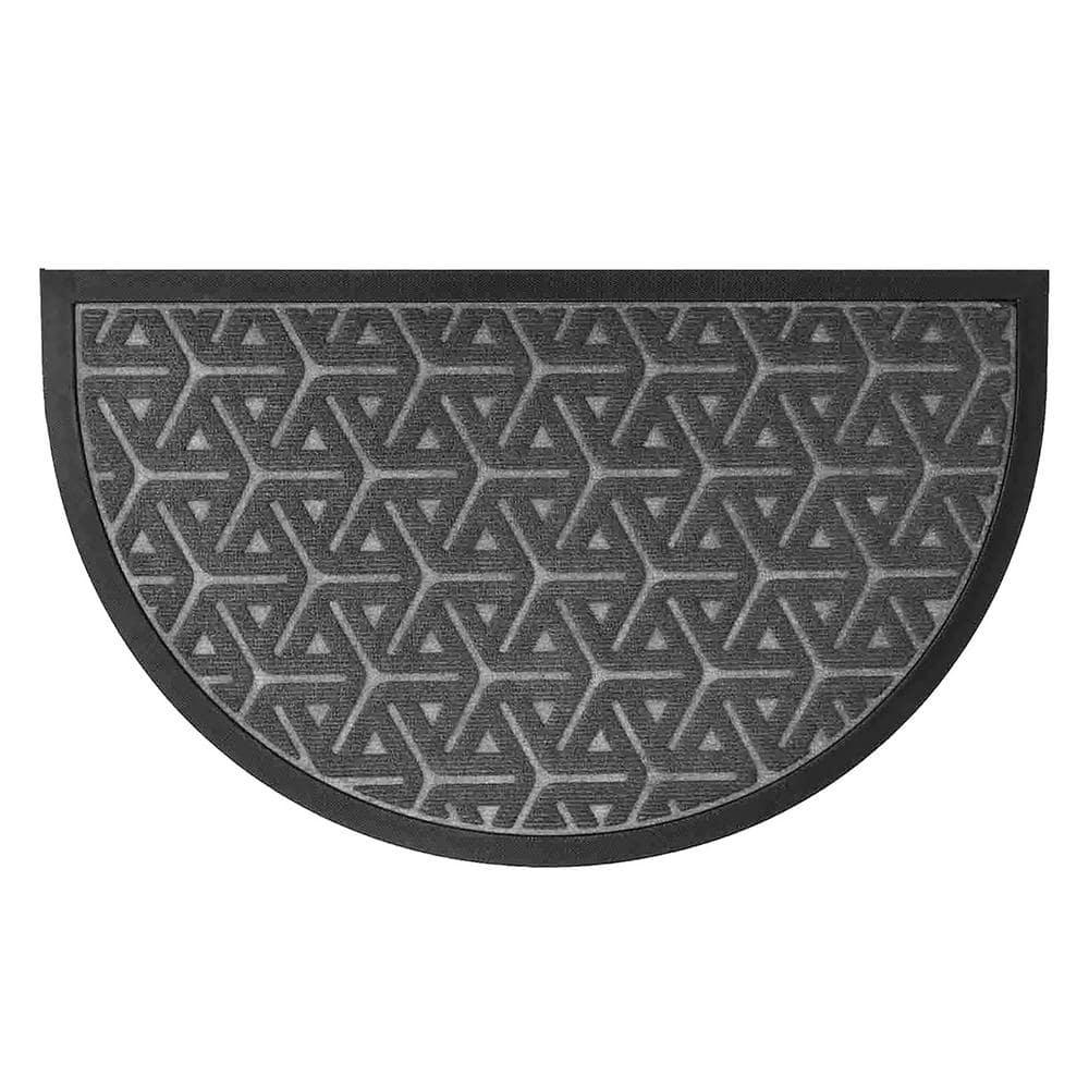 Evideco Outdoor Mat Wilson Half Round Front 30 in. x 18 in. Non-Slip Door Mat