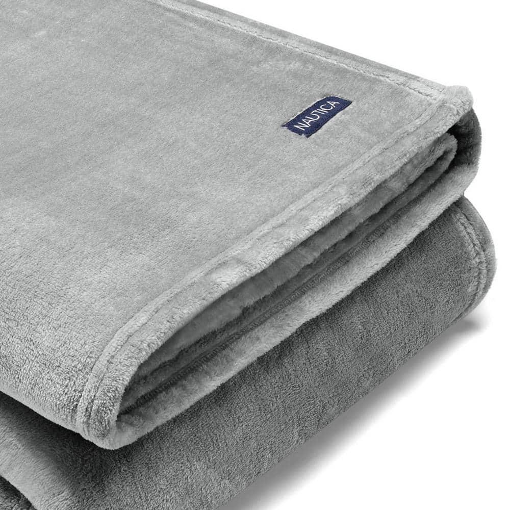 Nautica Solid Ultra Soft Plush Fleece Blanket