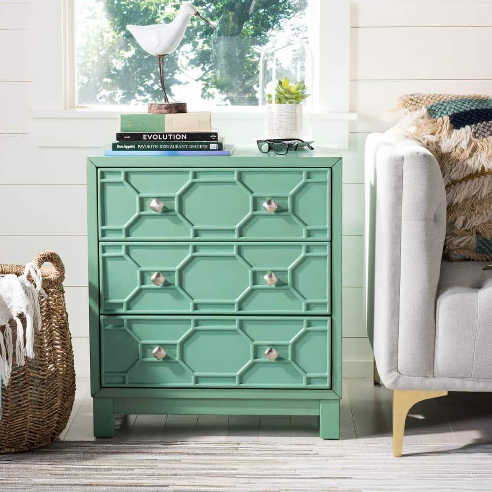 Izumi 3 Drawer Chest - CHS9201 - Turquoise - Safavieh
