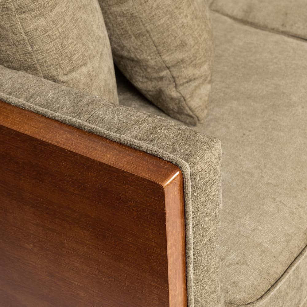 Christopher Knight Home Borah Tufted Loveseat with Accent Pillows, Dark Beige/Dark Walnut