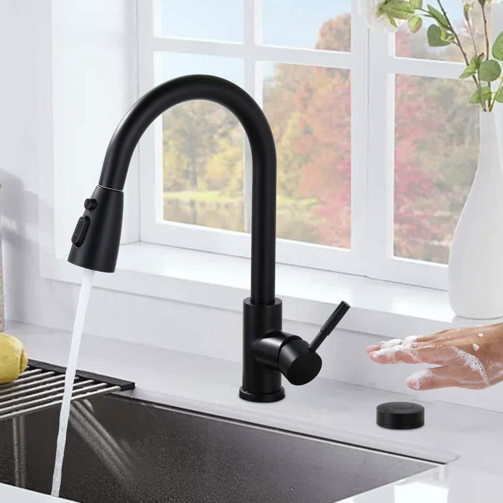 ARCORA ARCORA Stainless Steel  Single Handle Pull-Down Sprayer Kitchen Faucet Set with Touchless Sensor AR7100301B-DC