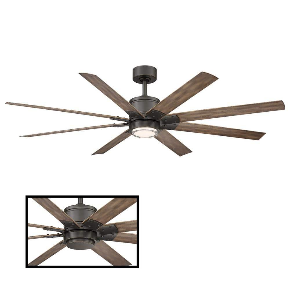 Modern Forms Renegade 8 - Blade Outdoor / Indoor Smart Ceiling Fan with Remote Control and LED Light Kit Included